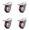 Service Caster 4 Inch Maroon Polyurethane Swivel Bolt Hole Caster Set with Total Lock Brake SCC SCC-BHTTL20S414-PPUB-MRN-4 - alternate 1